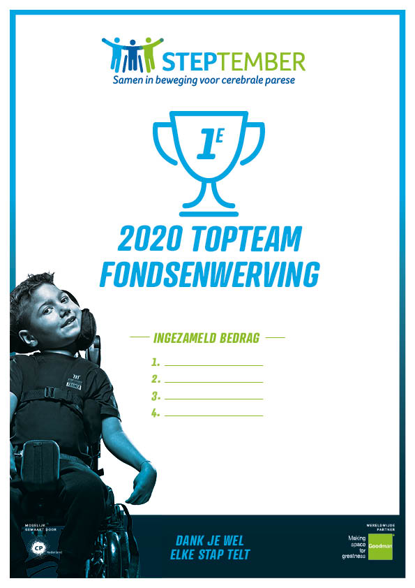 Steptember Certificaat Team Top Fondsenwerving Nr 1