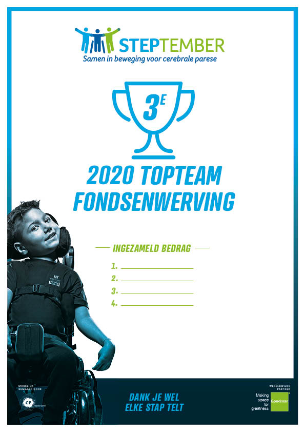 Steptember Certificaat Team Top Fondsenwerving Nr 3